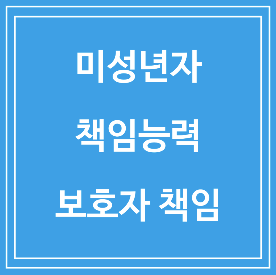 미성년자 책임능력 보호자 책임