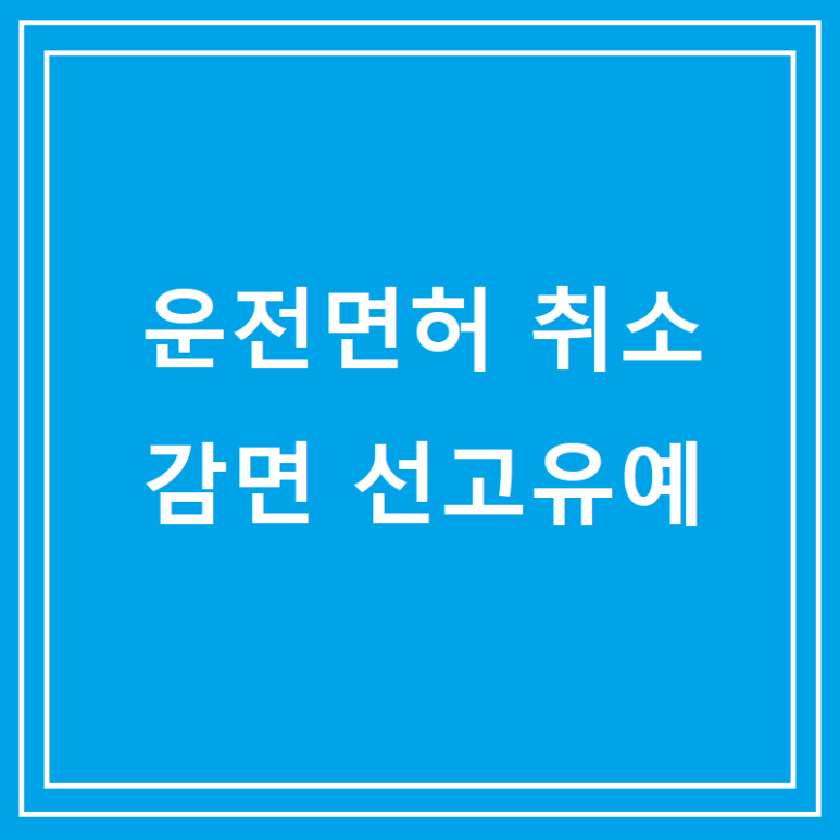 운전면허 취소감면