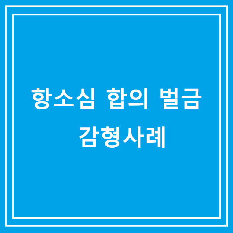 항소심 합의 벌금 감형사례