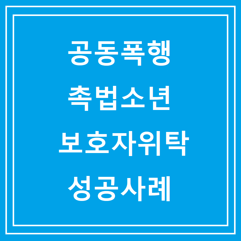공동폭행 촉법소년 보호자위탁 성공사례