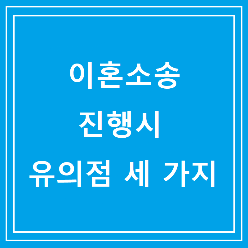 이혼소송 진행시 유의점