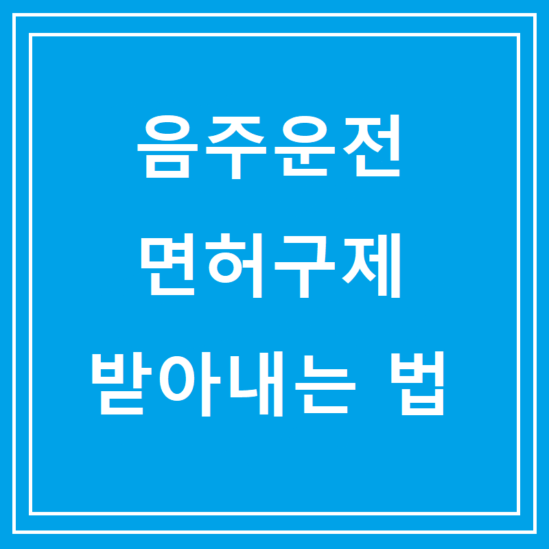 음주운전 면허구제 받아내는 법