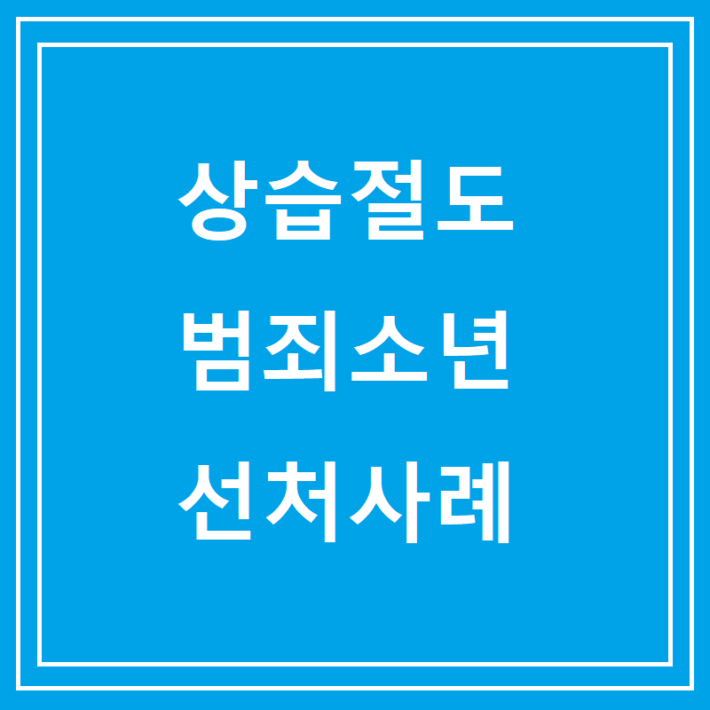 상습절도 범죄소년 선처사례
